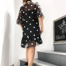 Женское платье Black Rich шифон с пушистыми горохами 6774