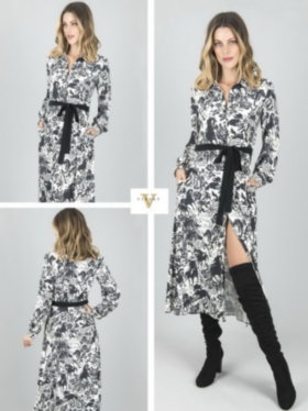 Женское платье Vipart черно-белый принт мягкий габардин 25176