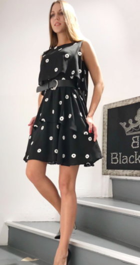 Женское платье Black Rich шифон с пушистыми колечками 0403
